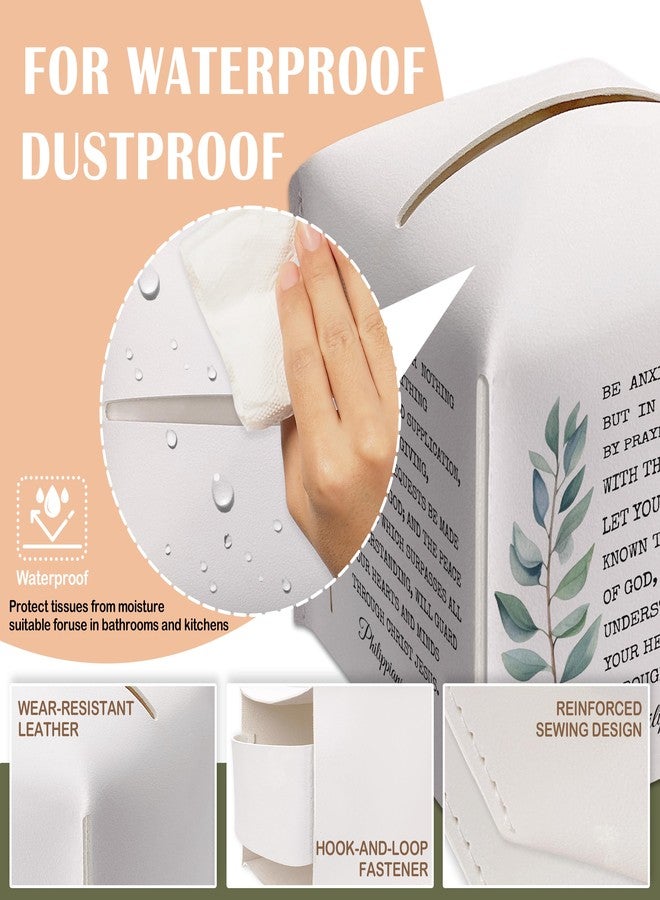 AWSICE Christian Decorative Tissue Box Cover Square, Facial Paper Organizer, Bible Verse Inspirational Gift Ideas for Friends, Be Anxious for Nothing, Bathroom Office Decor-(5.2 Inches) - Image 3
